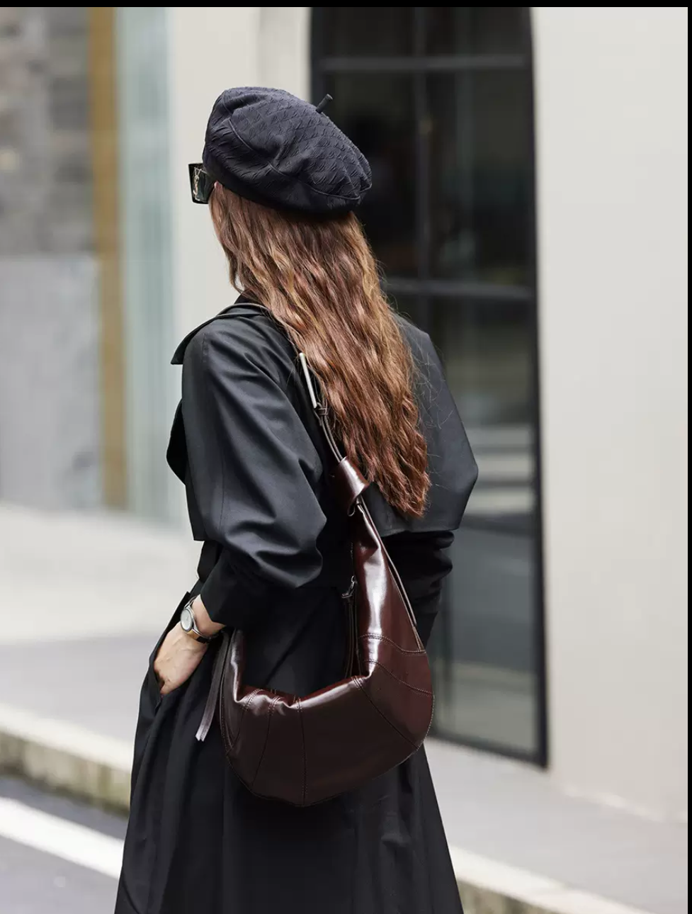 Sac banane croisé pratique en cuir véritable,Melanie