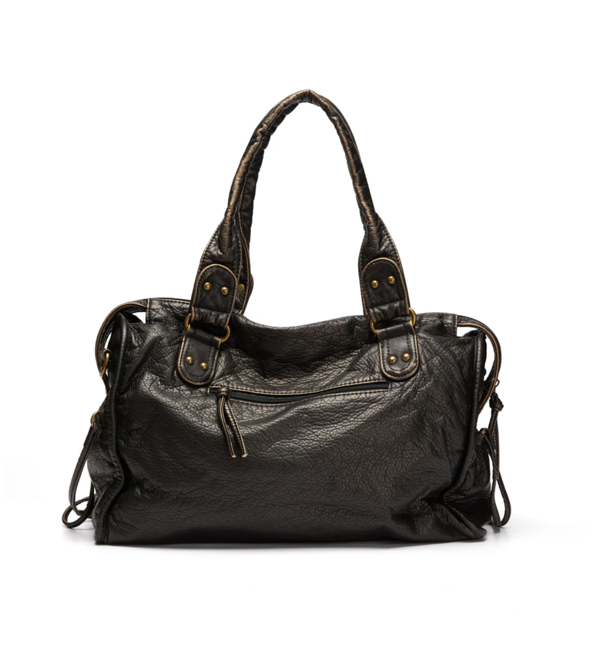 Large black crossbody shoulder handbag