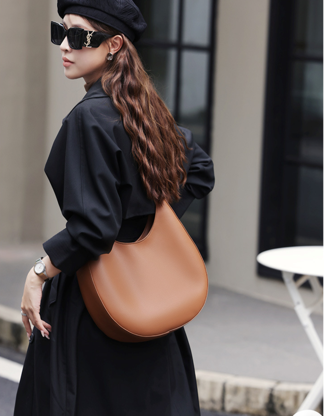 Sac Demi lune en cuir véritable LUNA