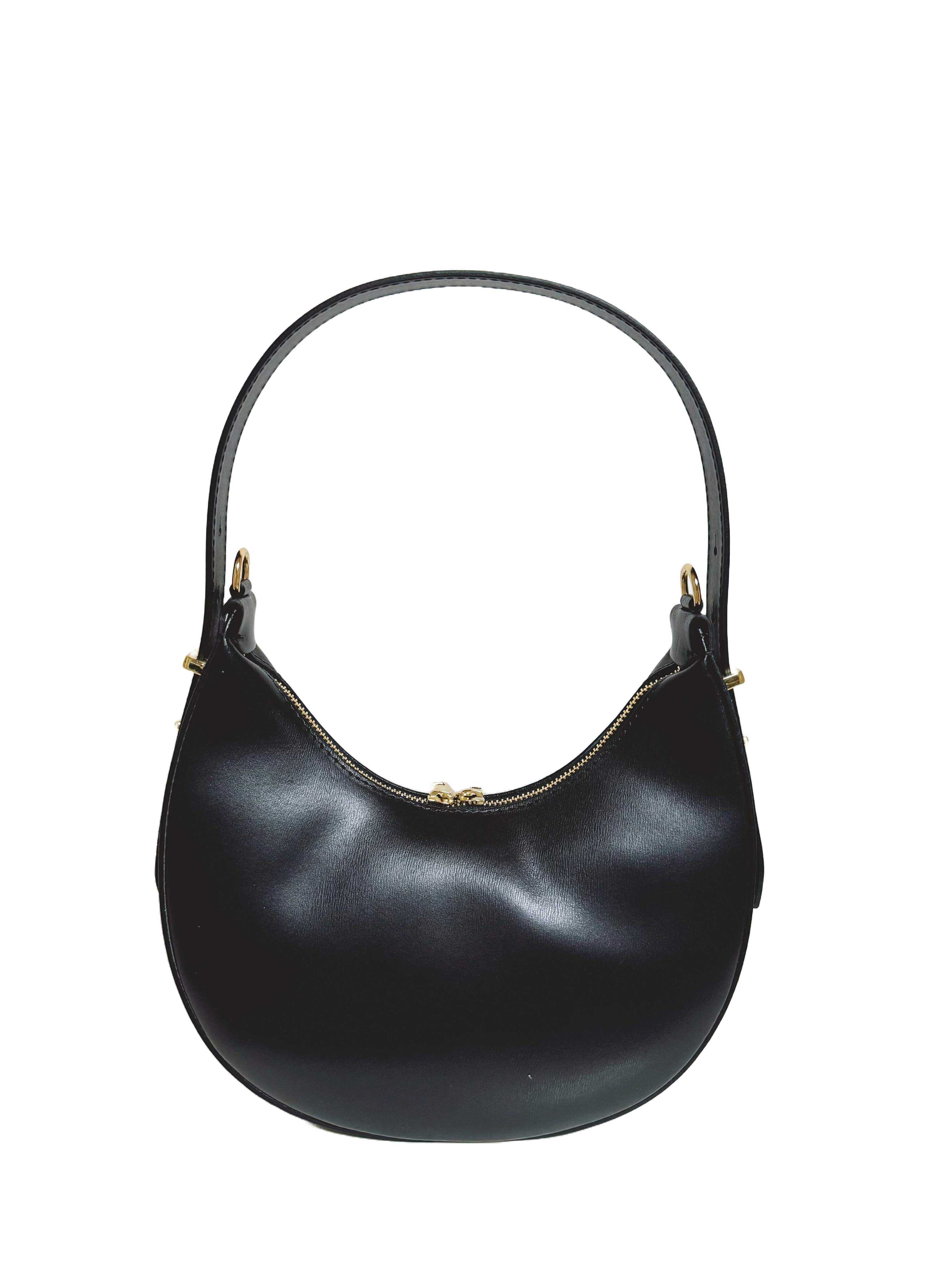 Sac demi lune en cuir véritable noire miss LOLA