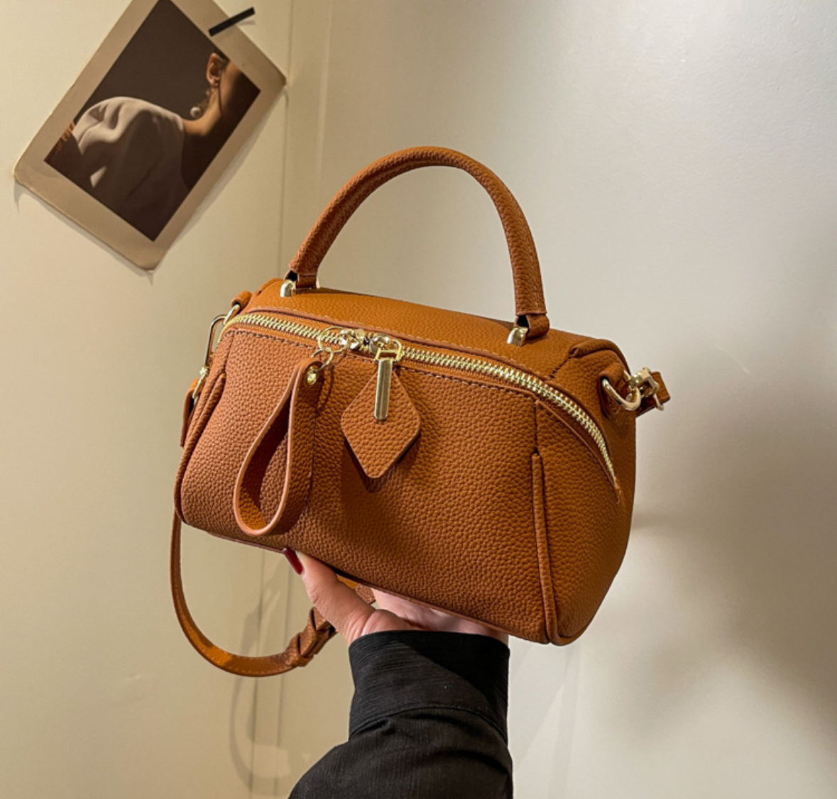 Sac en cuir véritable main bandoulière melina