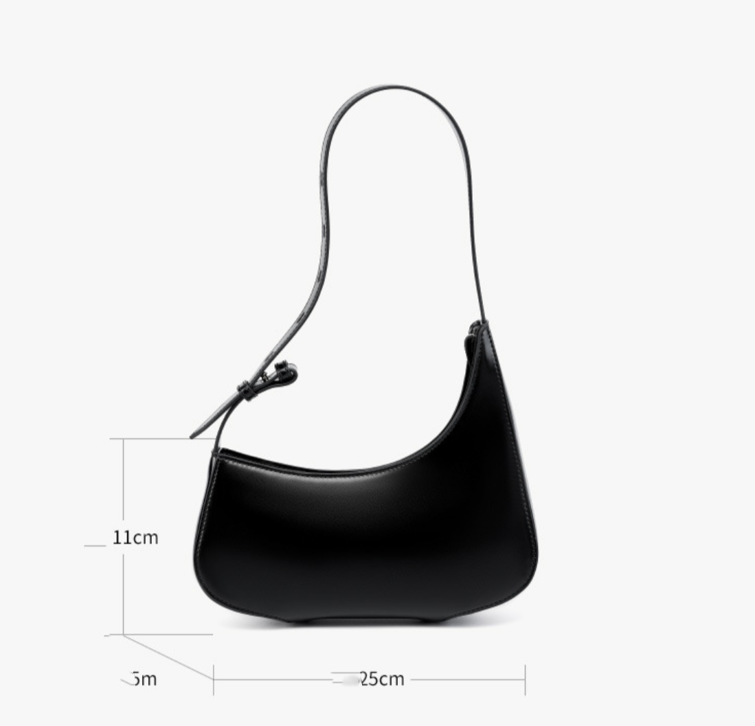 Sac Demi lune en cuir véritable fanny