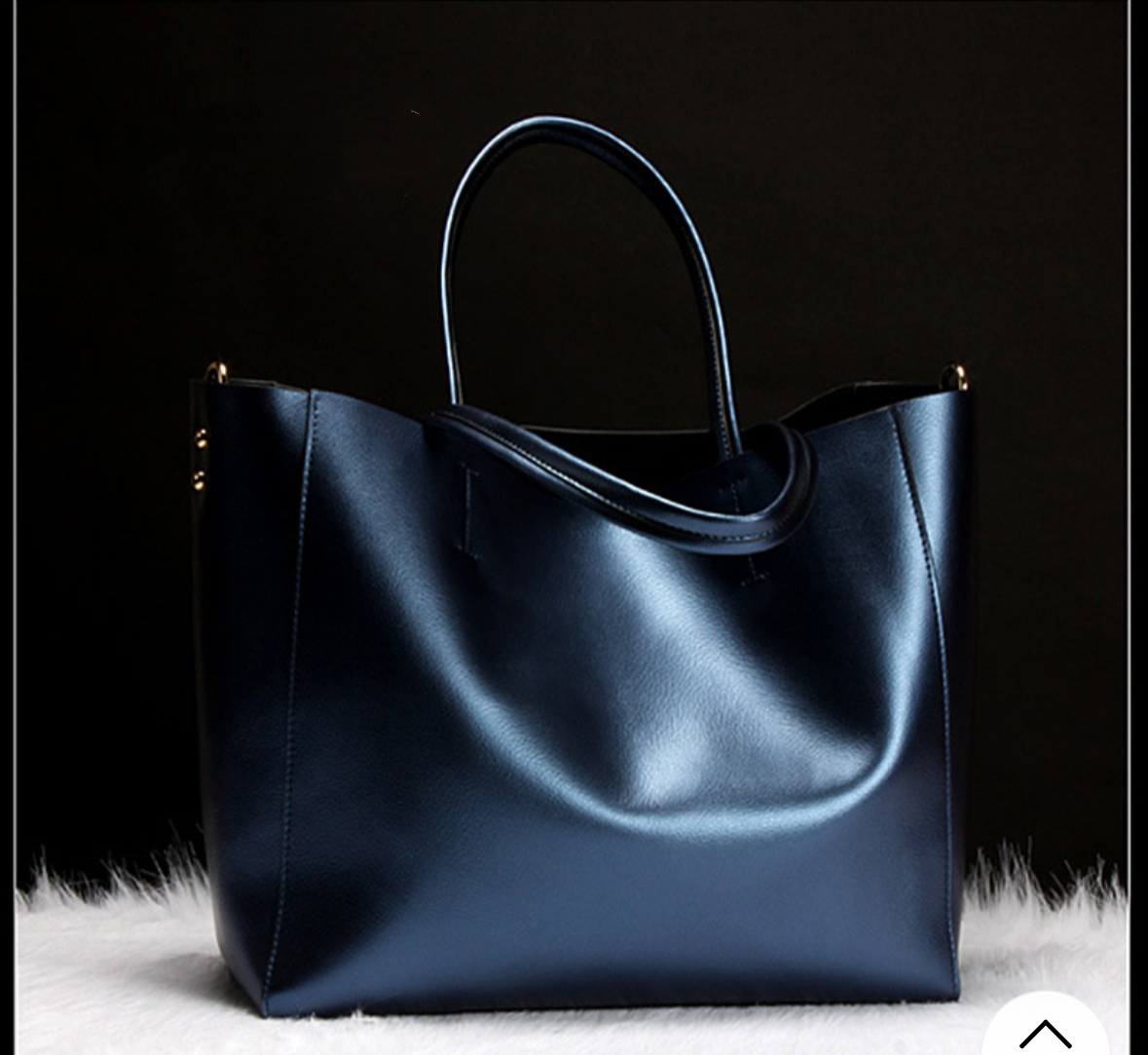 Sac cabas en cuir véritable brillante -camili