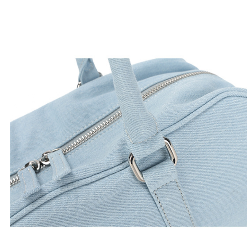 Sac seau en jean bleu ciel