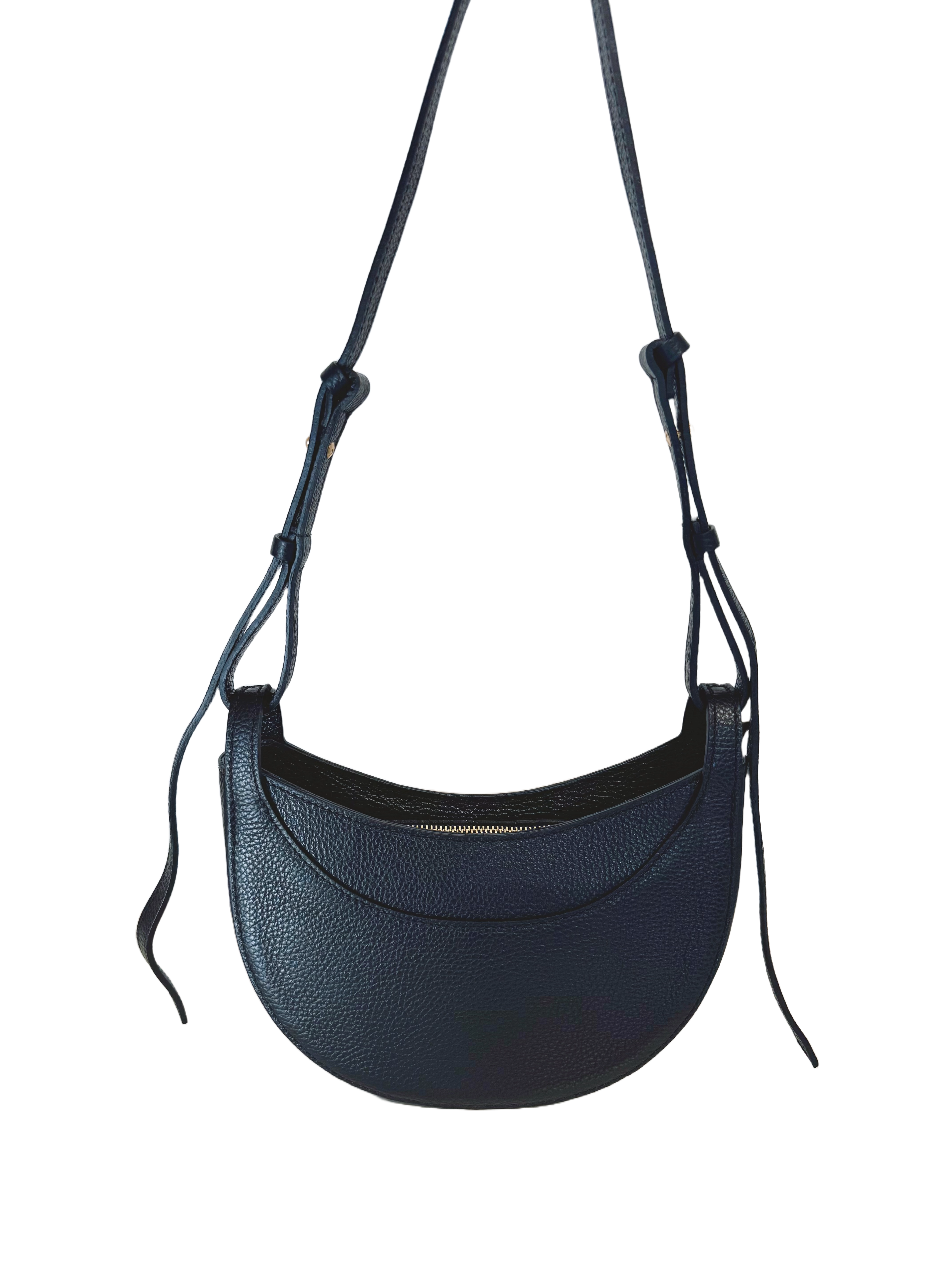 Sac demi lune en cuir véritable ELiSE