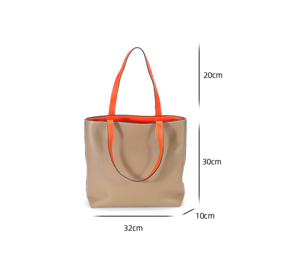 Sac cabas en cuir véritable réversible SOLEIL